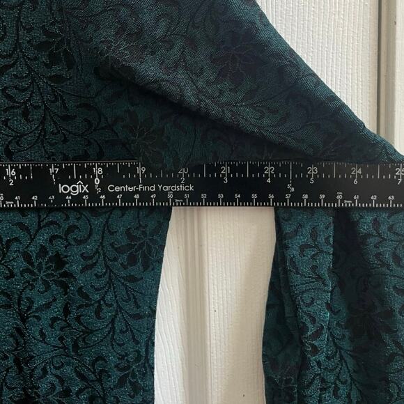 Vintage Rabbit Rabbit Rabbit Green Jacquard V Neck Button Down Tunic 14M Boho - Picture 9 of 12